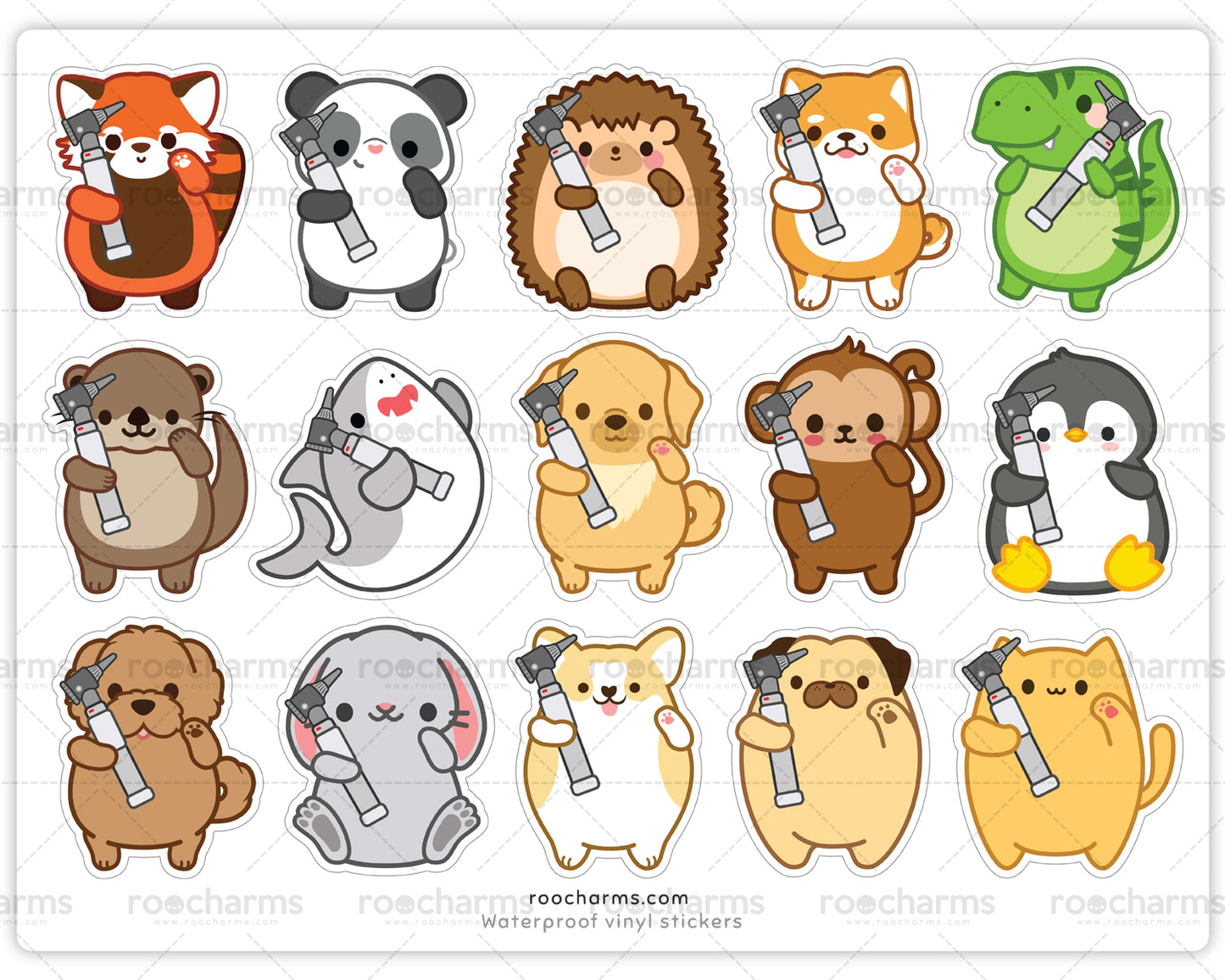 Audiology Animals Sticker Sheet