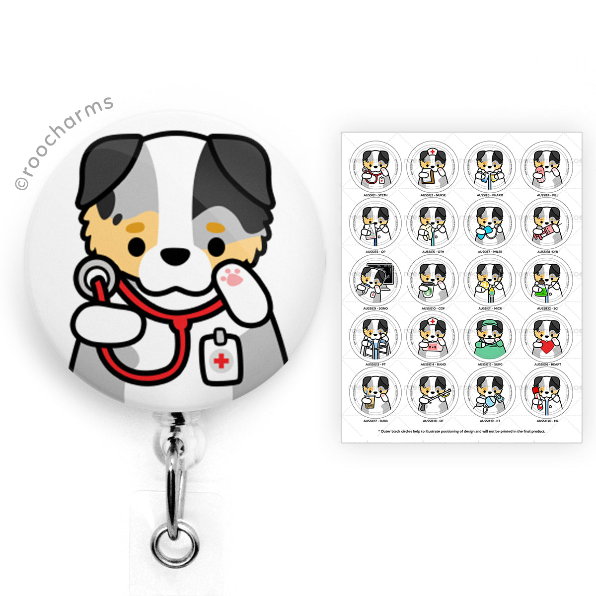 Australian Shepherd Badge Reel