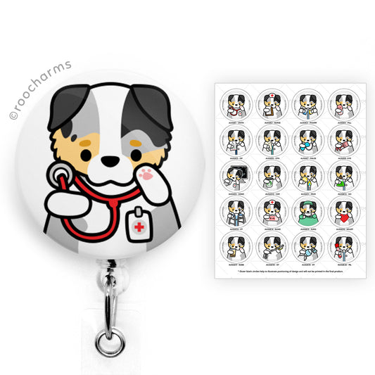Australian Shepherd Badge Reel