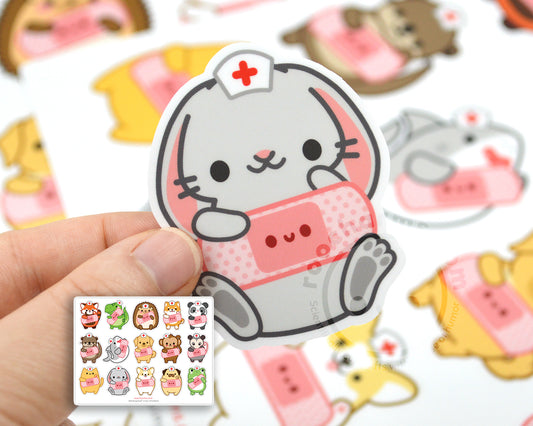 Bandage Animals Sticker Sheet