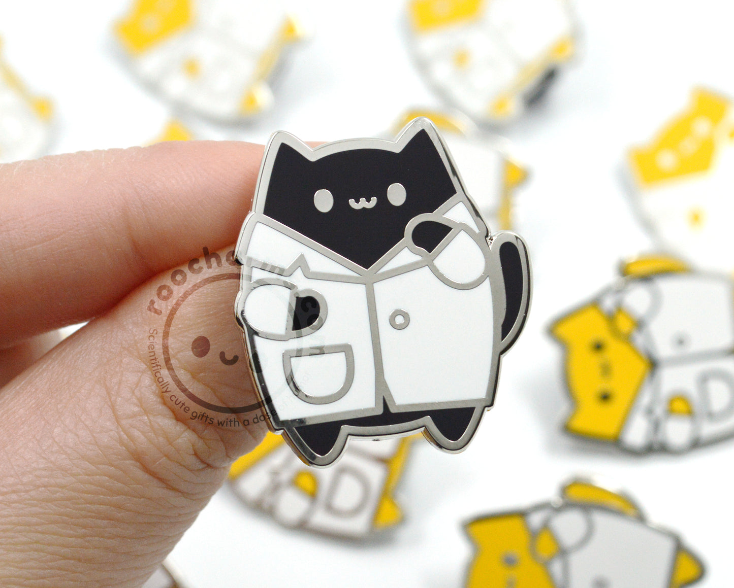 White Coat Cat Enamel Pin
