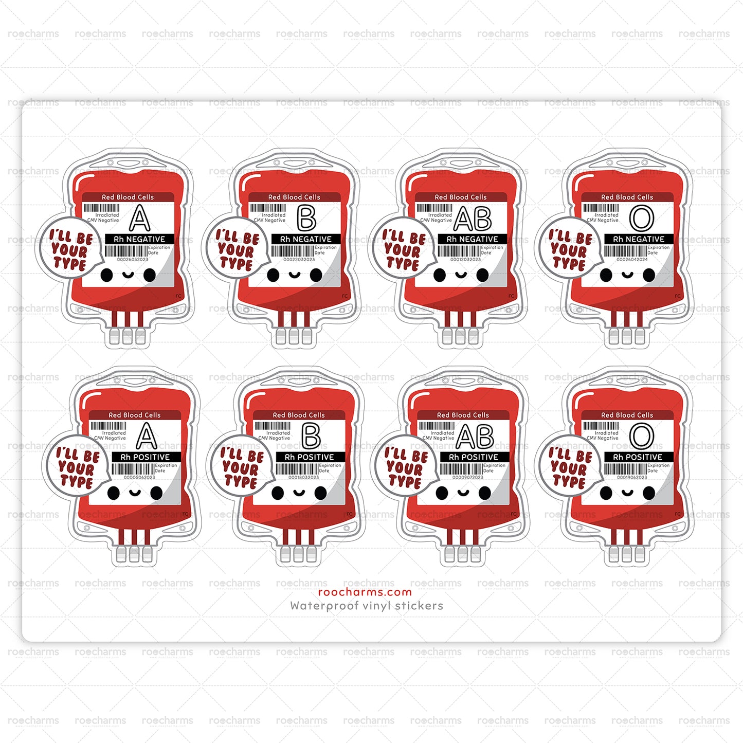 Blood Type Sticker Sheet