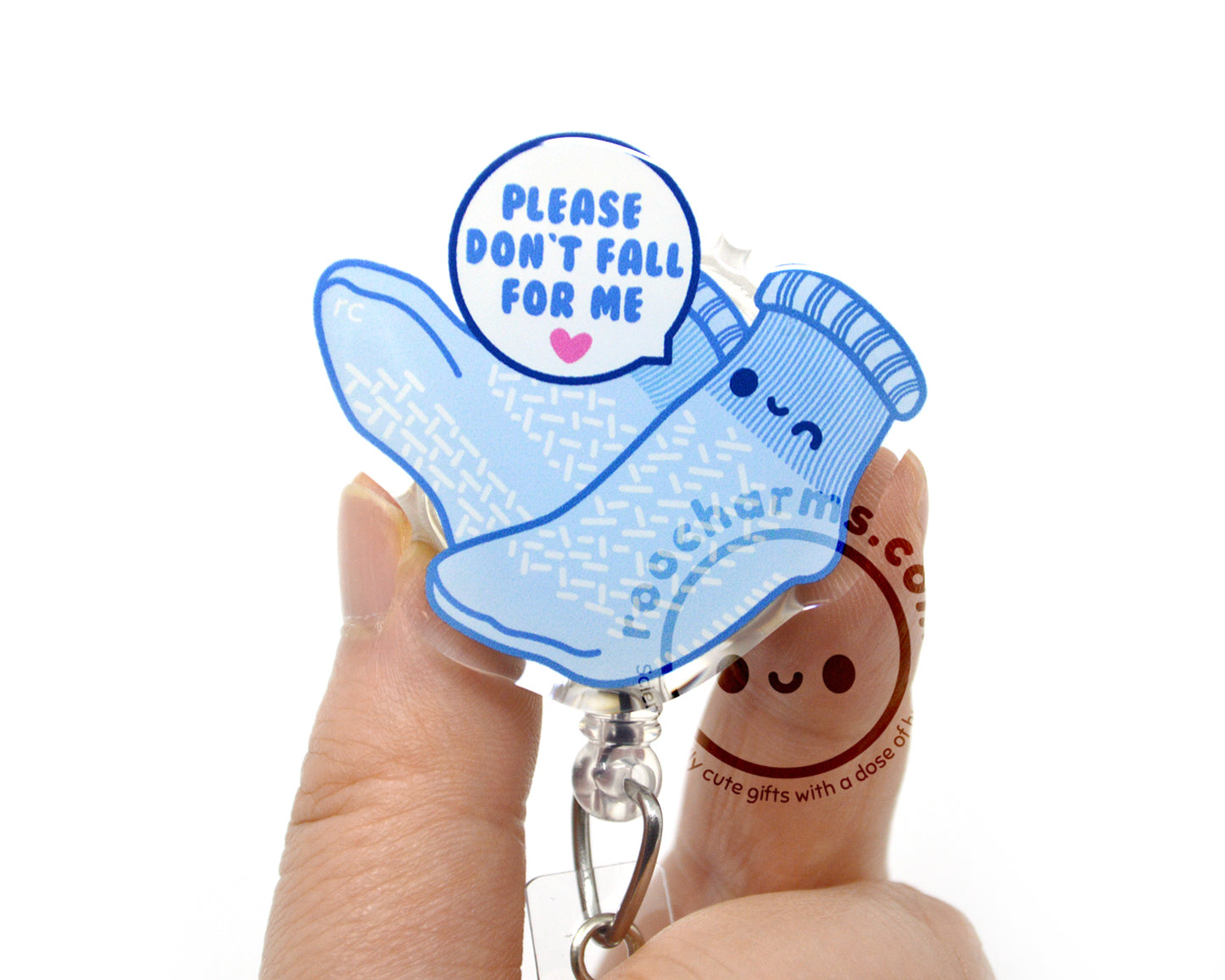 Don't Fall For Me Acrylic Badge Reel
