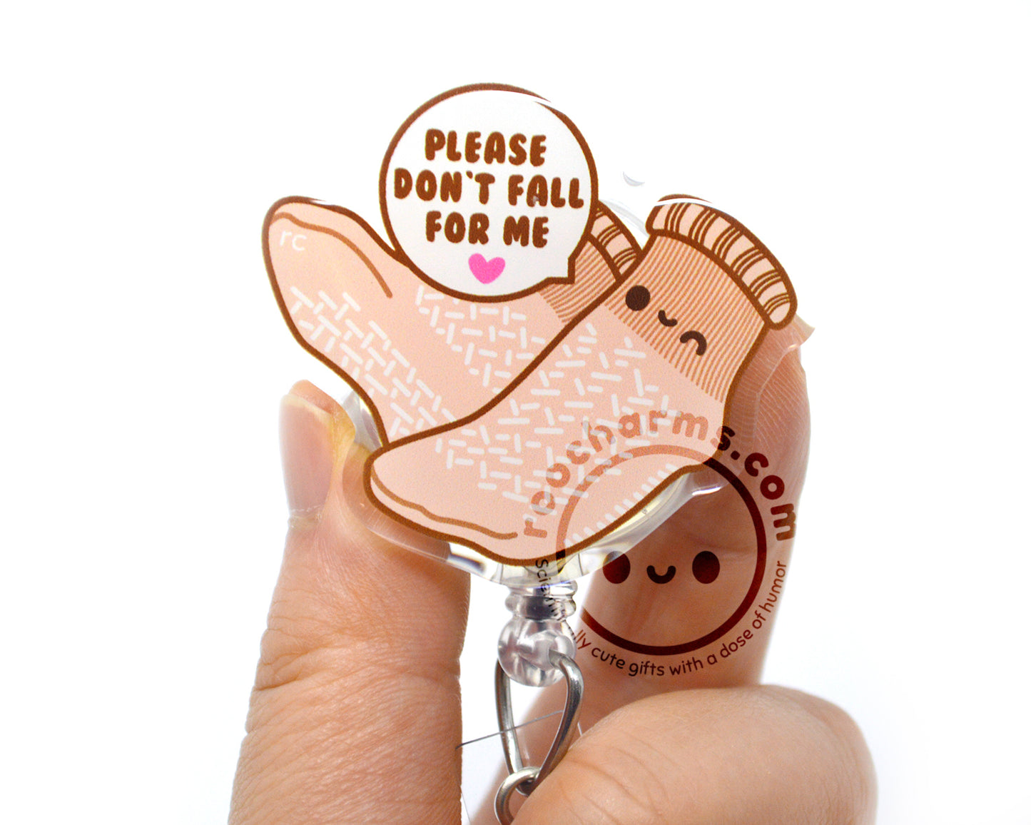 Don't Fall For Me Acrylic Badge Reel