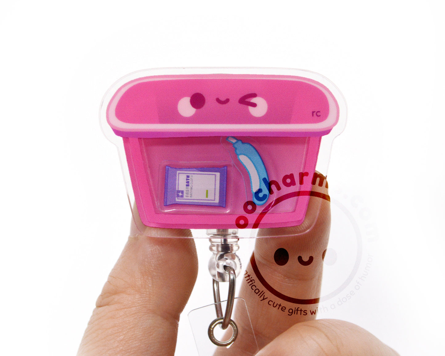 Pink Bucket Shaker Badge Reel