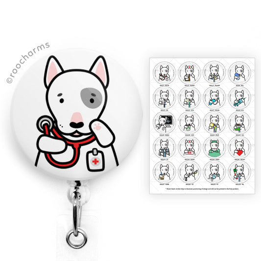 Bull Terrier Badge Reel