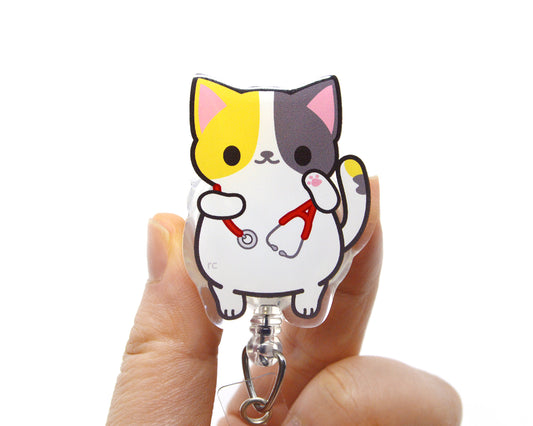 Calico Cat Acrylic Badge Reel