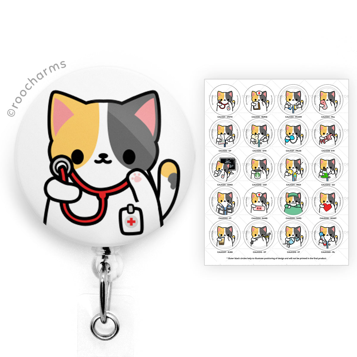 Calico Cat Badge Reel