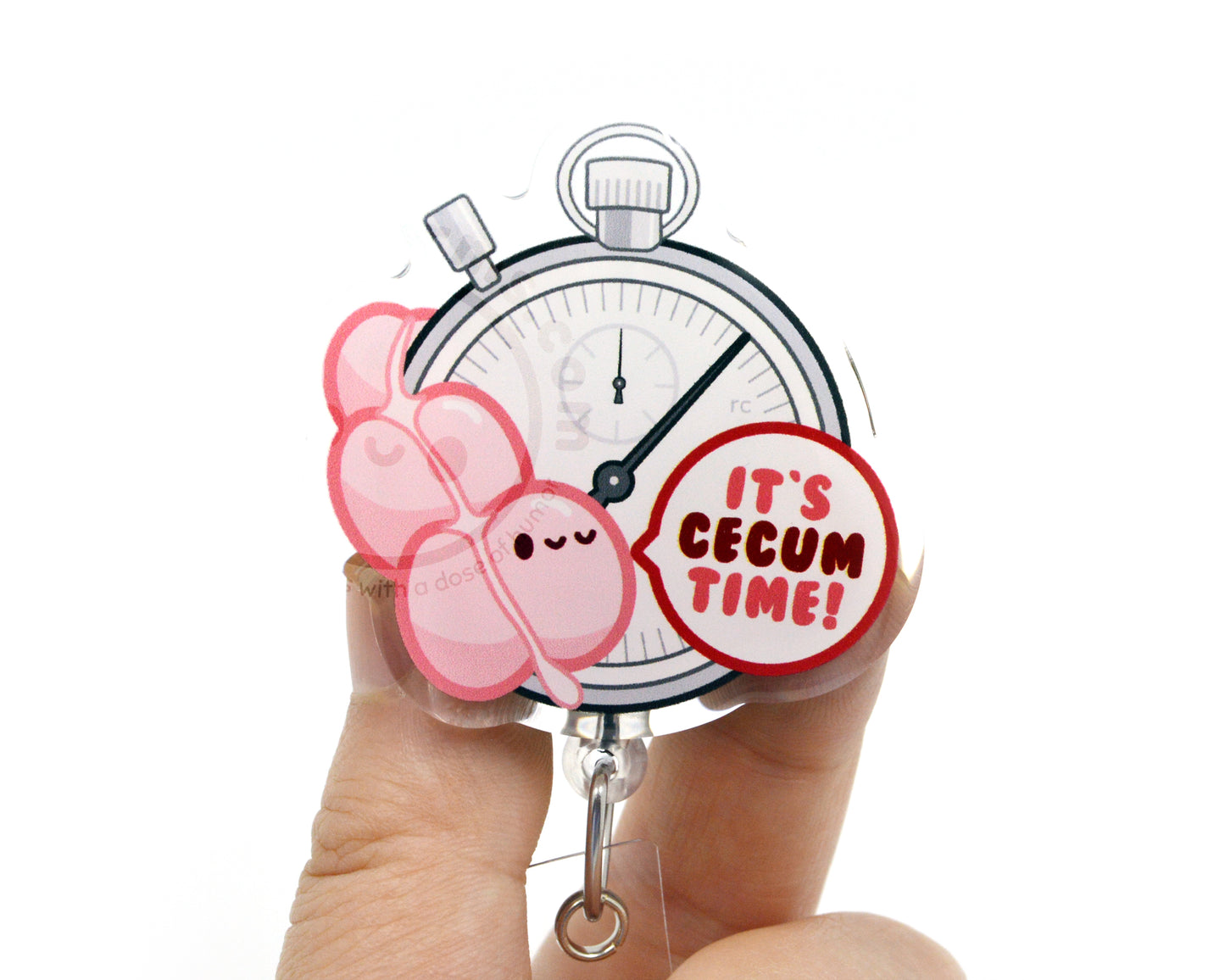Cecum Time Acrylic Badge Reel