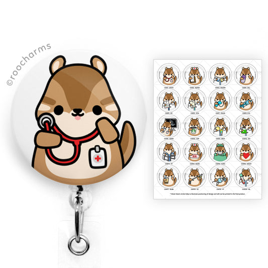 Chipmunk Badge Reel