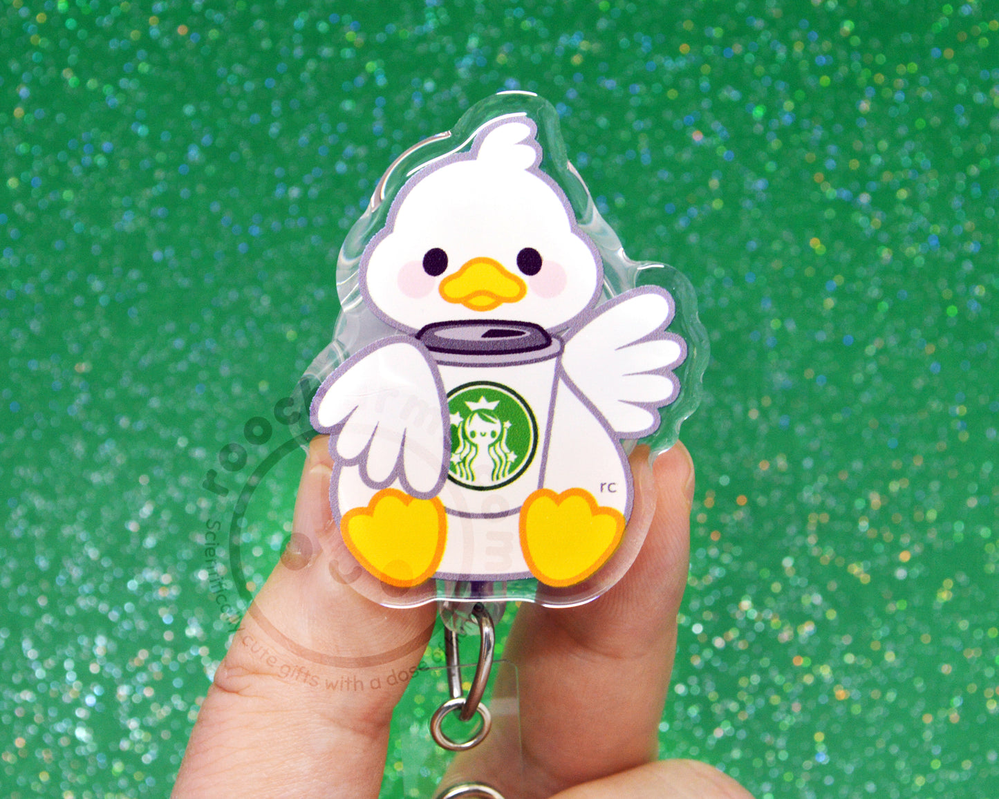Coffee Goose Acrylic Badge Reel