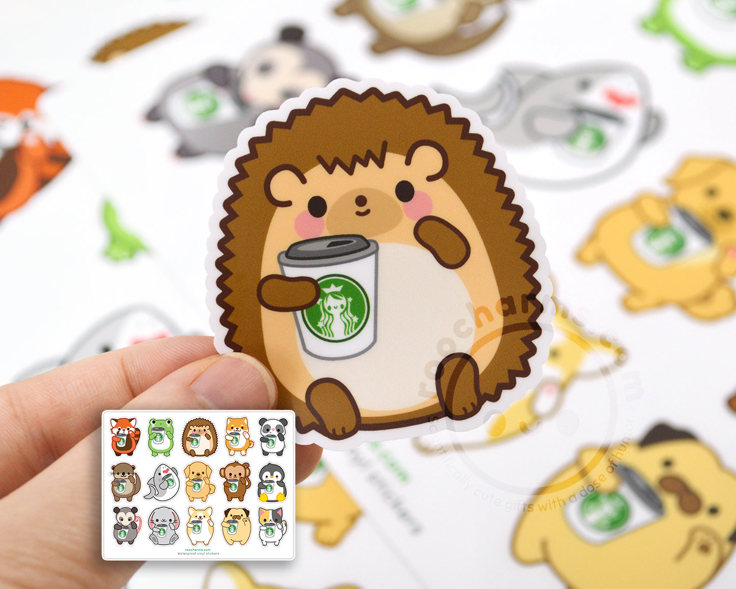Coffee Animals Sticker Sheet