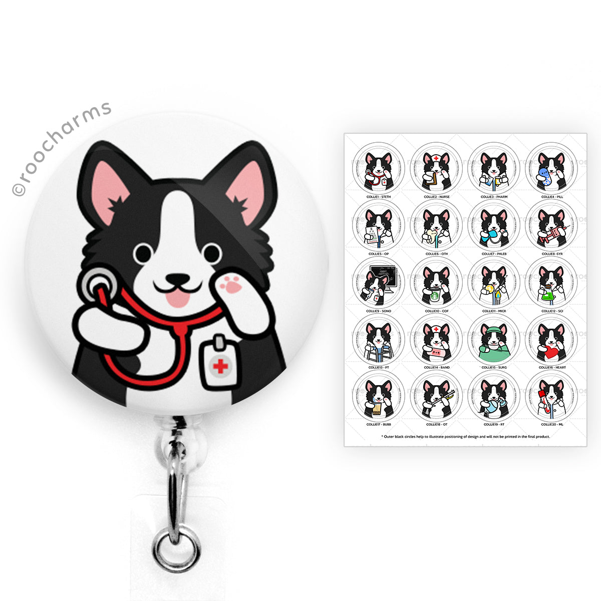 Border Collie Badge Reel