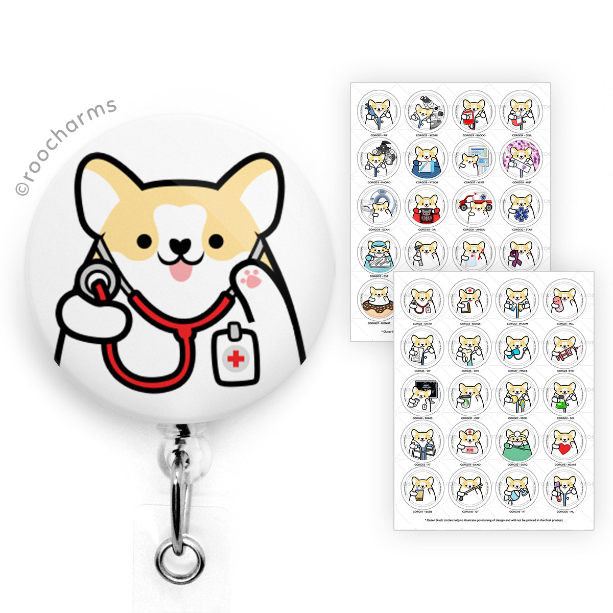 Corgi Badge Reel