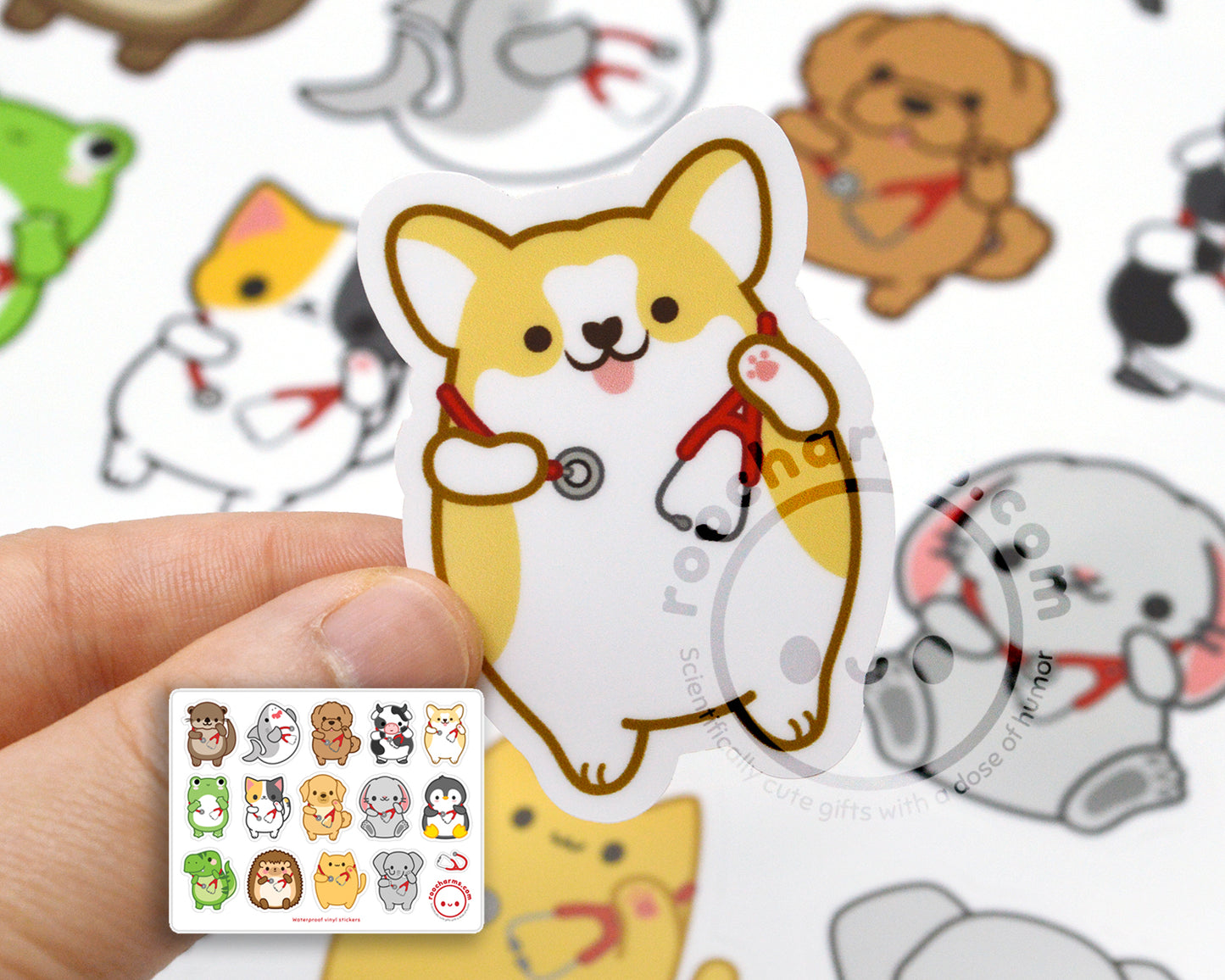 Stethoscope Animals Sticker Sheet