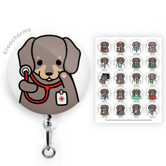 Dachshund Badge Reel