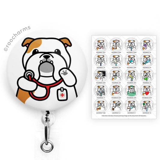 English Bulldog Badge Reel
