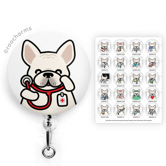 Frenchie Badge Reel