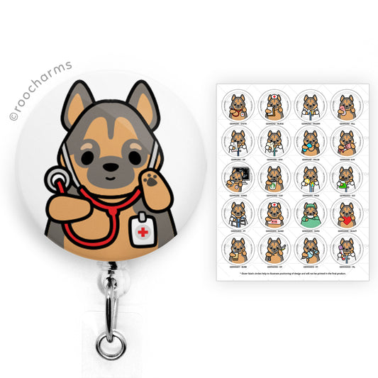 German Shepherd Badge Reel