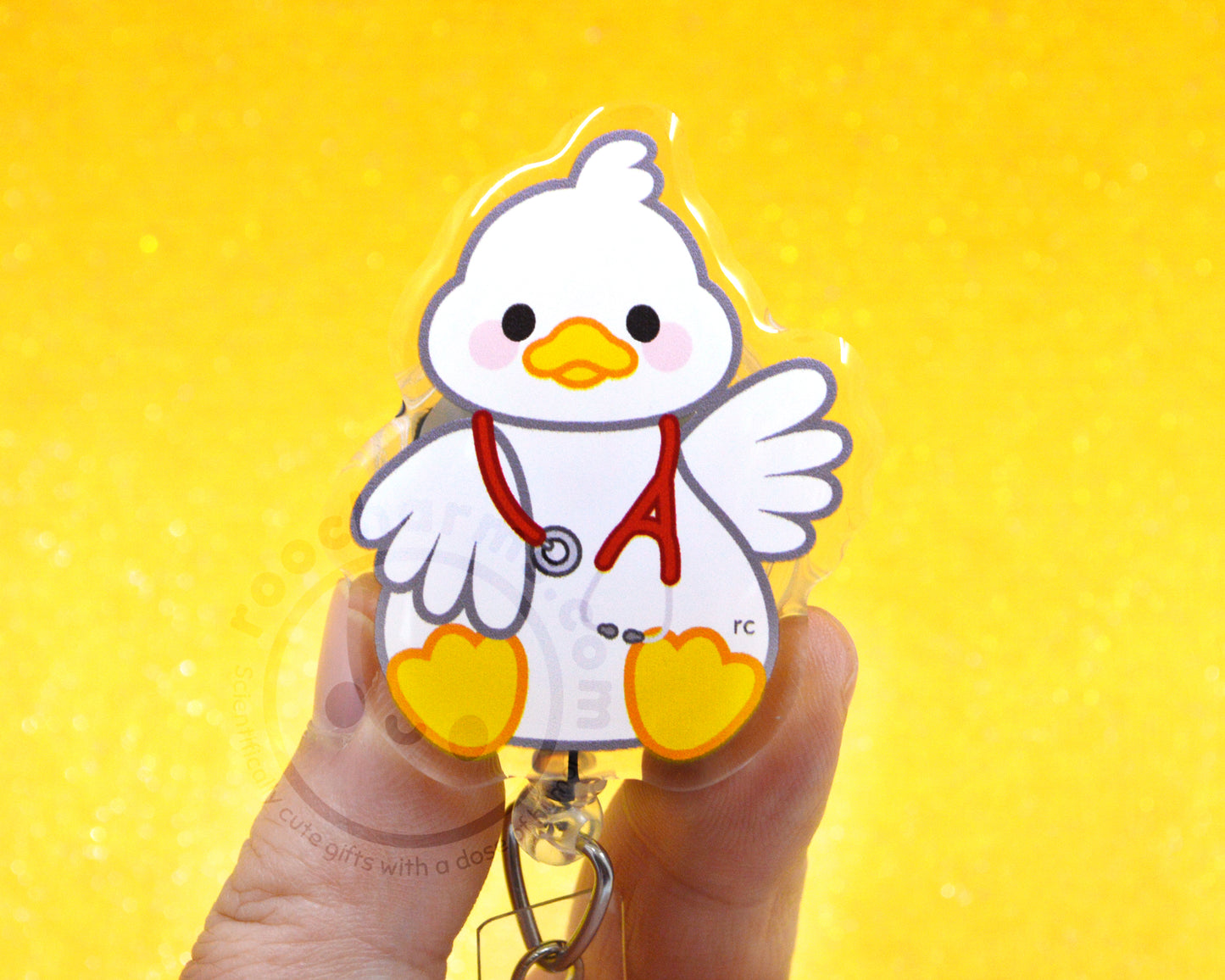 Stethoscope Goose Acrylic Badge Reel