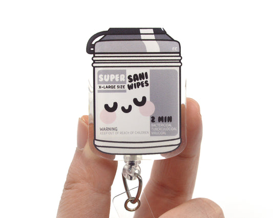 Gray Wipe Acrylic Badge Reel
