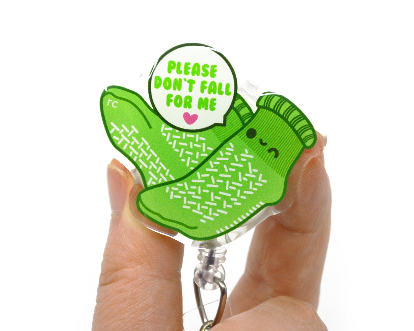 Don't Fall For Me Acrylic Badge Reel