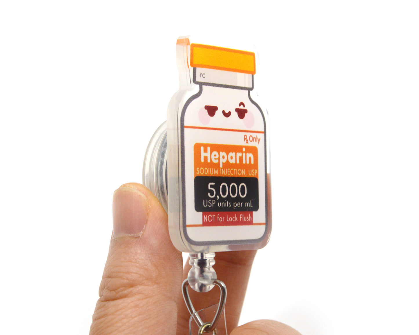 Heparin Acrylic Badge Reel