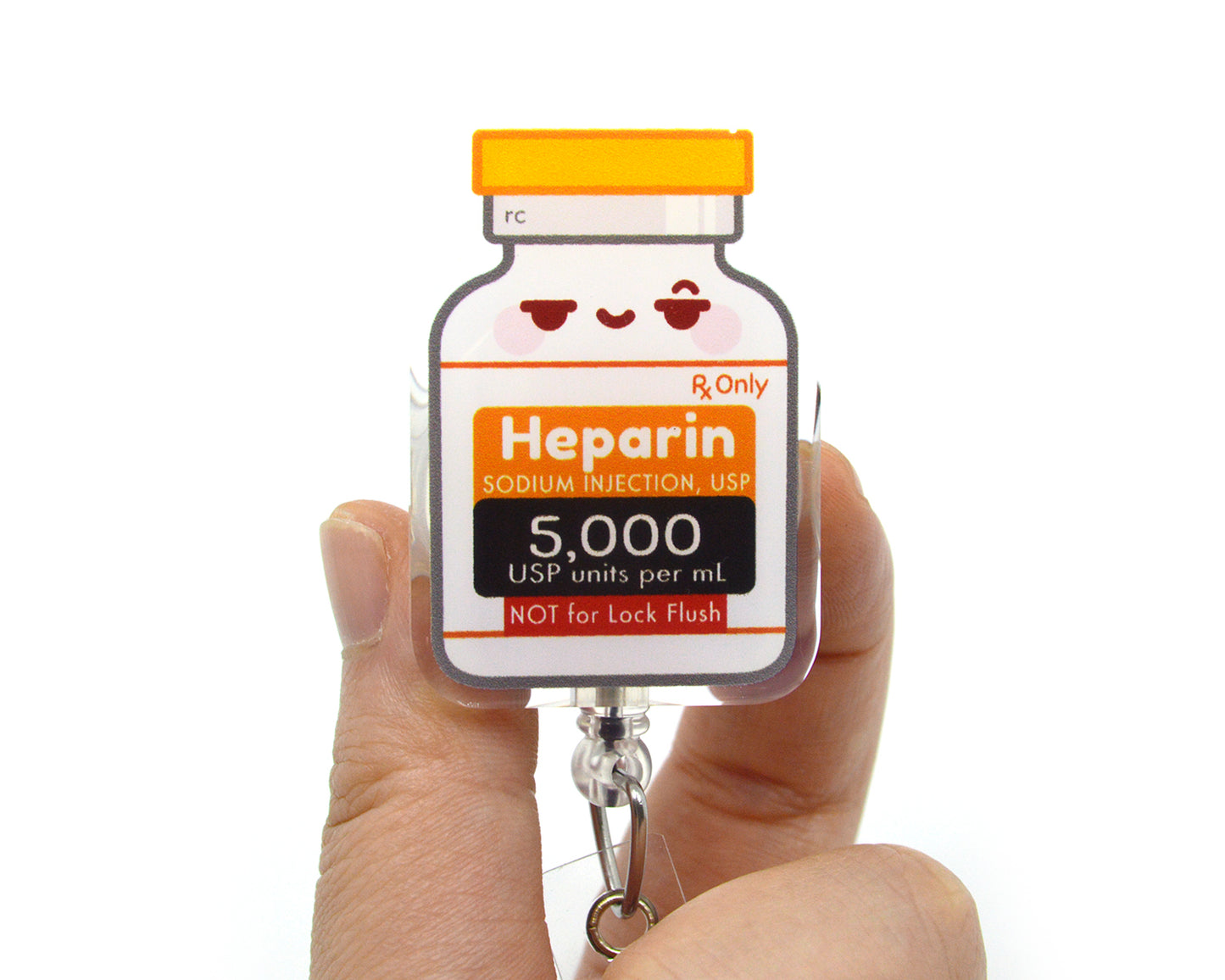 Heparin Acrylic Badge Reel