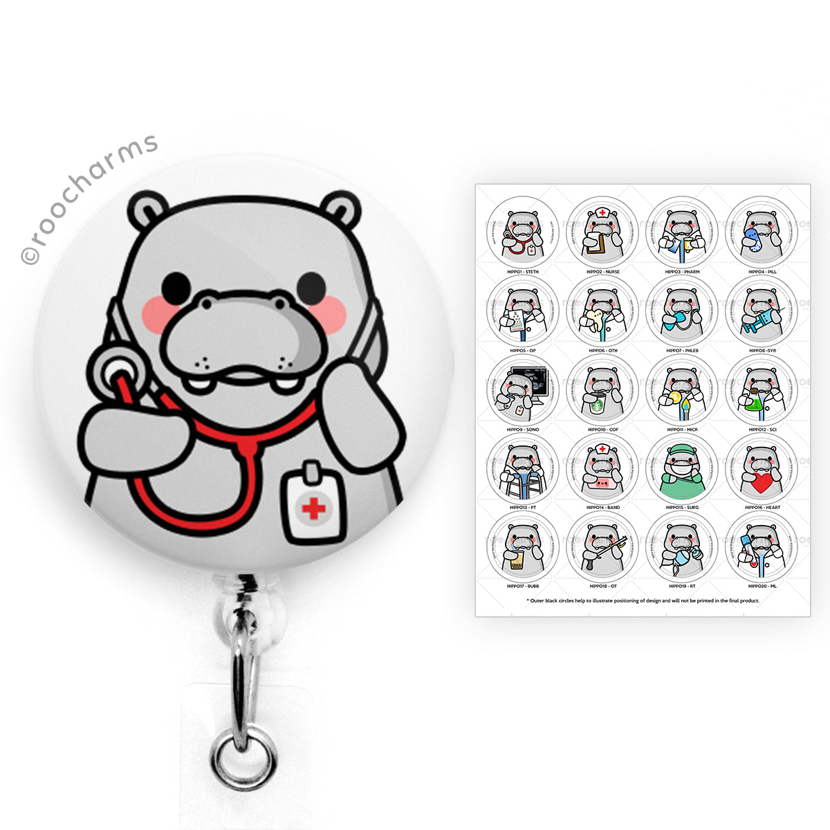 Hippopotamus Badge Reel