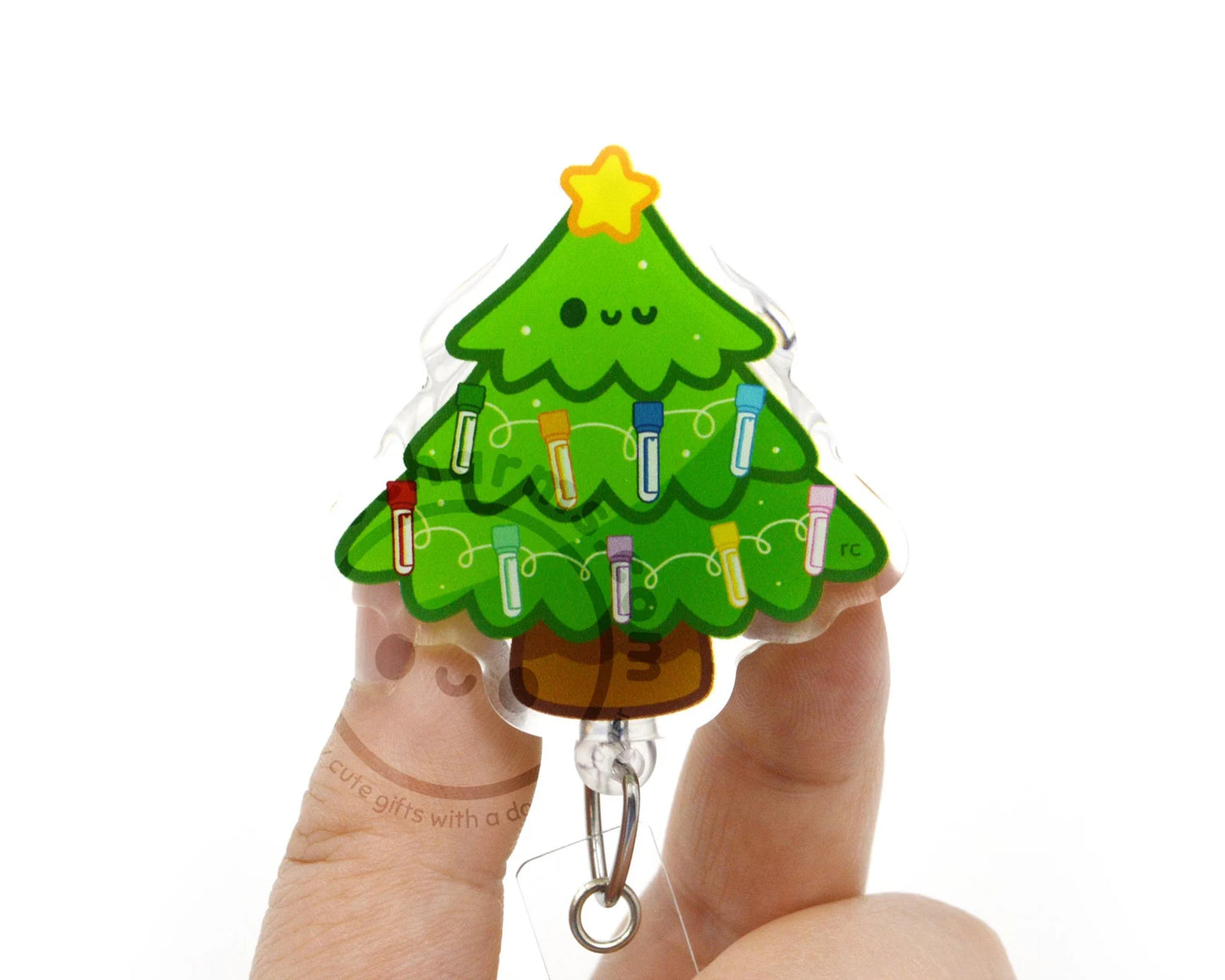 Blood Tube Christmas Tree Acrylic Badge Reel