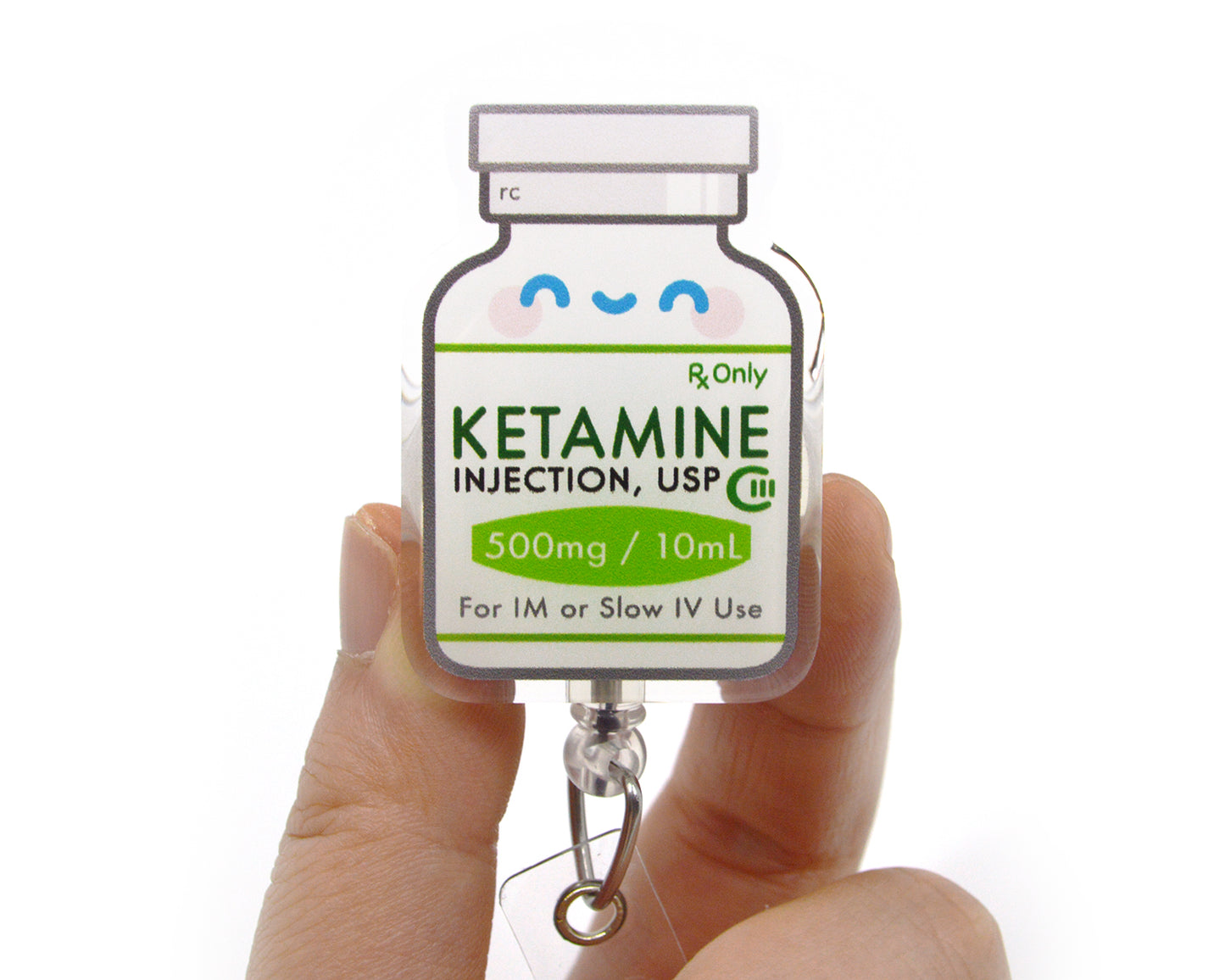Ketamine Acrylic Badge Reel