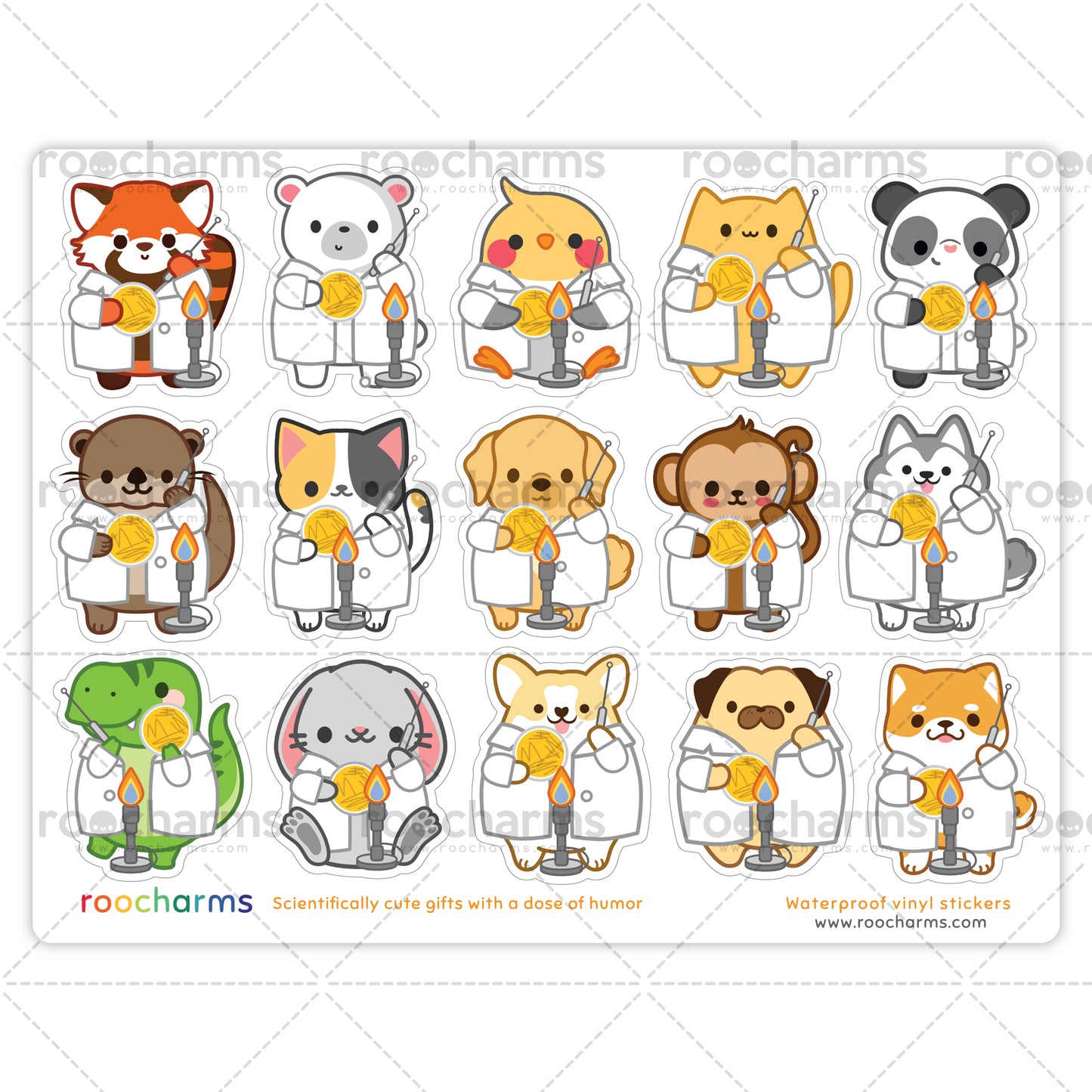 Microbiology Animals Sticker Sheet