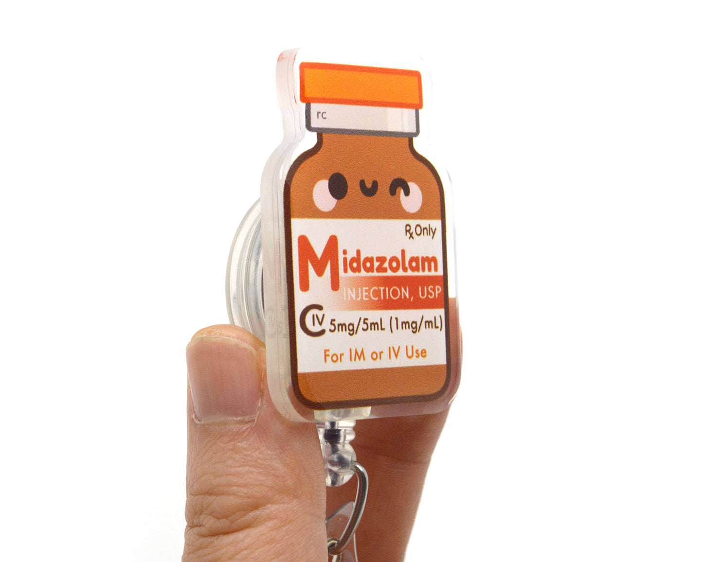 Midazolam Acrylic Badge Reel
