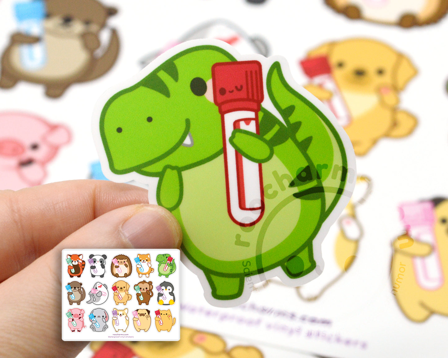 Blood Tube Animals Sticker Sheet