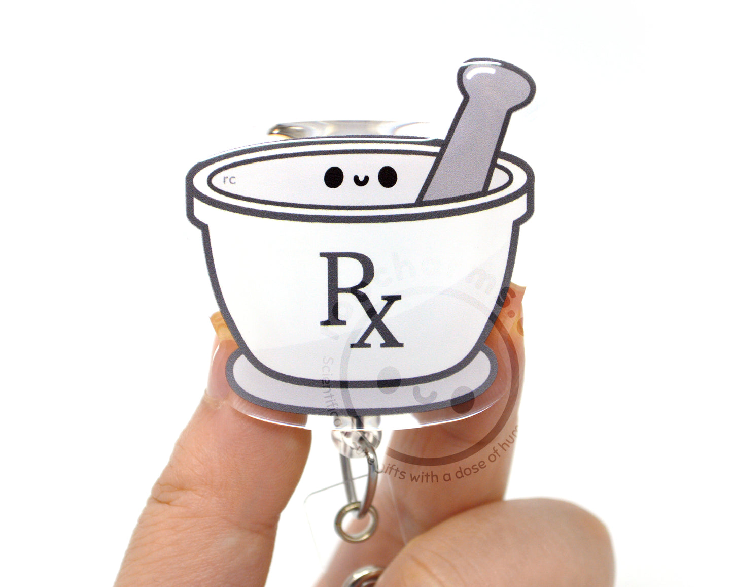 Mortar and Pestle Acrylic Badge Reel