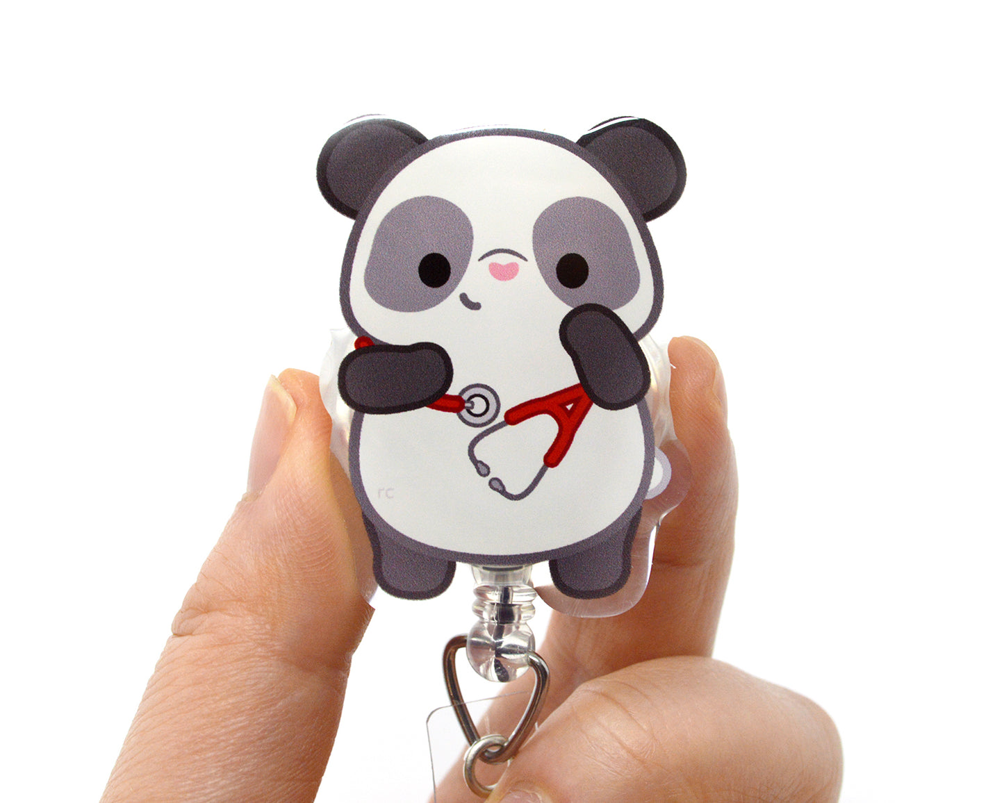 Panda Acrylic Badge Reel