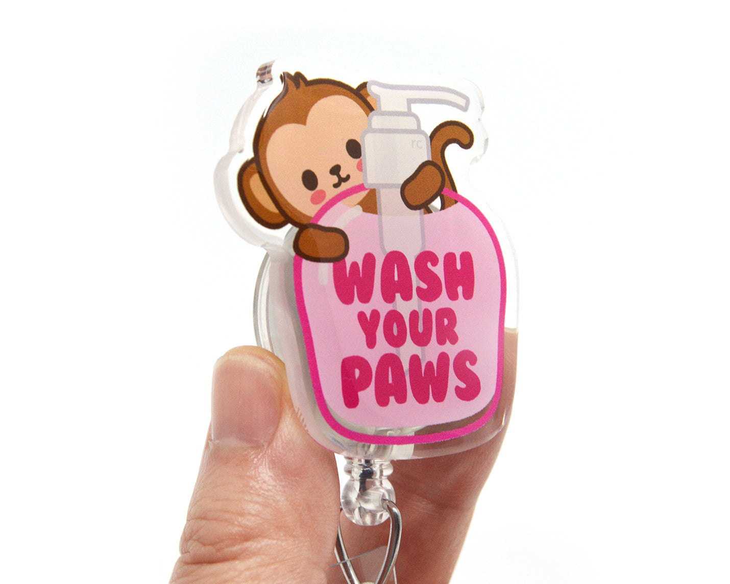 Wash Your Paws Acrylic Badge Reel