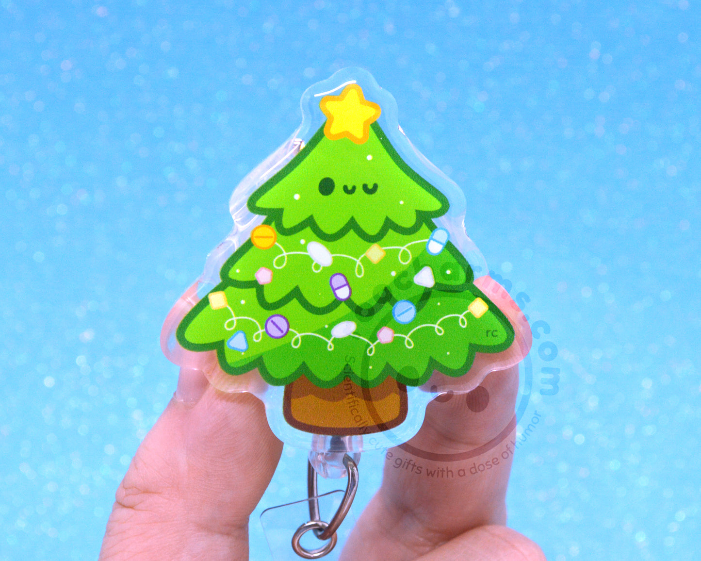Pharmacy Christmas Tree Acrylic Badge Reel