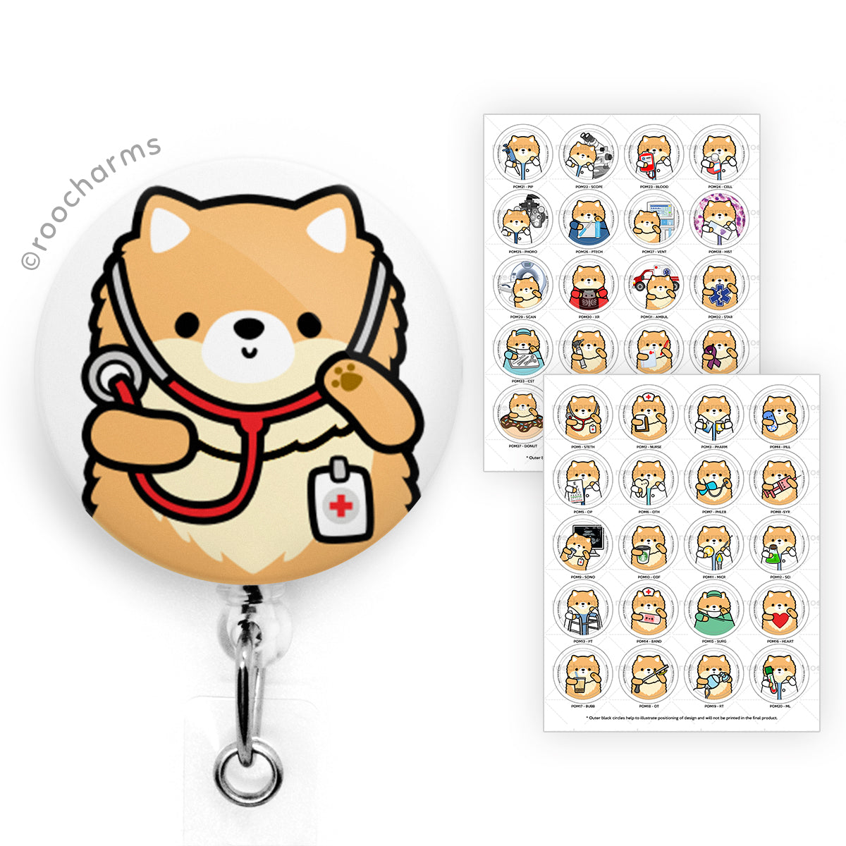 Pomeranian Badge Reel