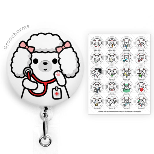 Poodle Badge Reel
