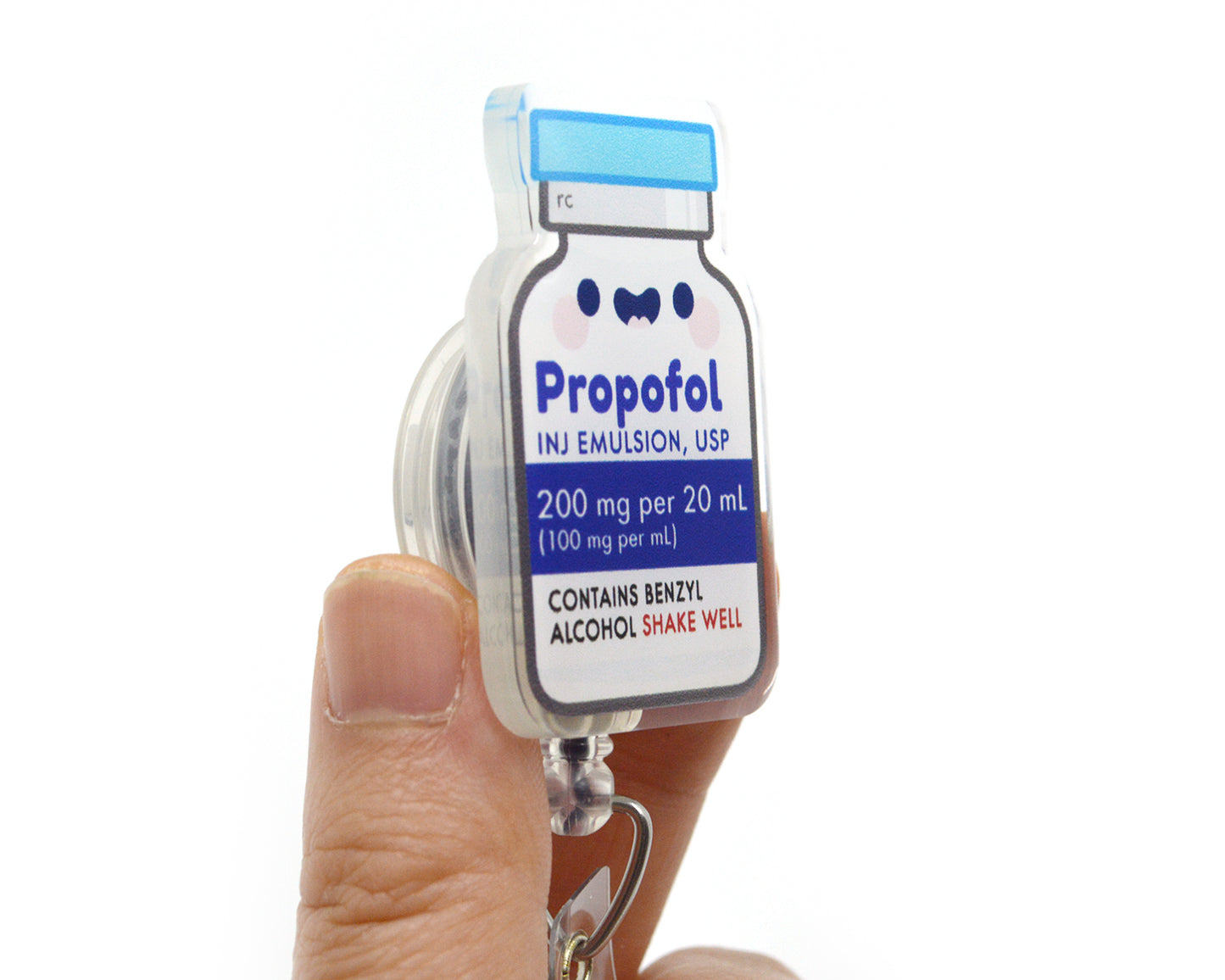 Propofol Acrylic Badge Reel