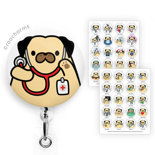 Pug Badge Reel