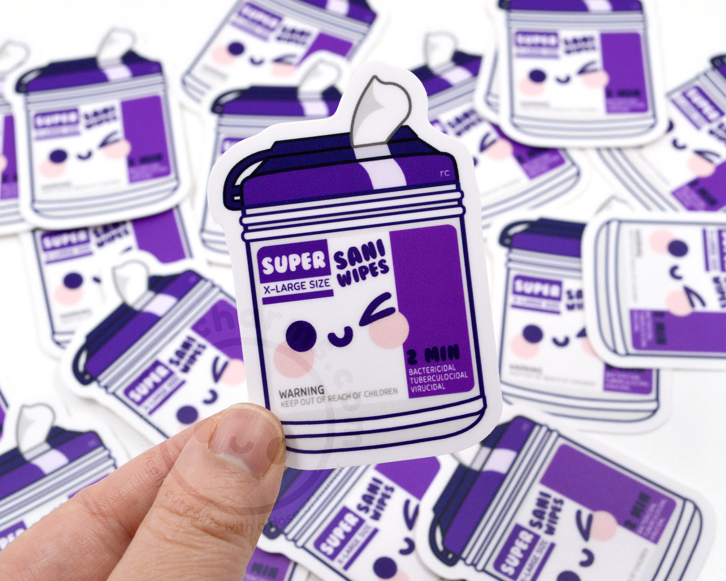 Purple Wipe Vinyl Sticker