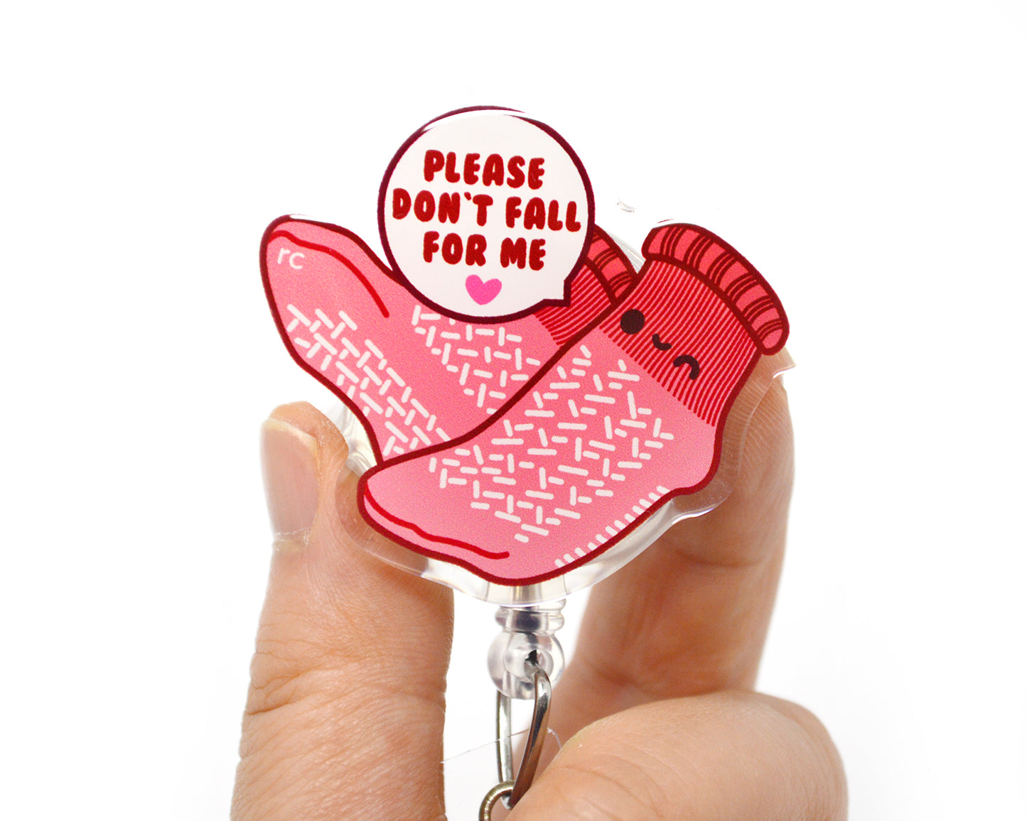 Don't Fall For Me Acrylic Badge Reel