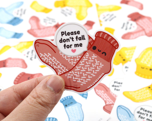 Don't Fall For Me Hospital Sock Sticker Sheet
