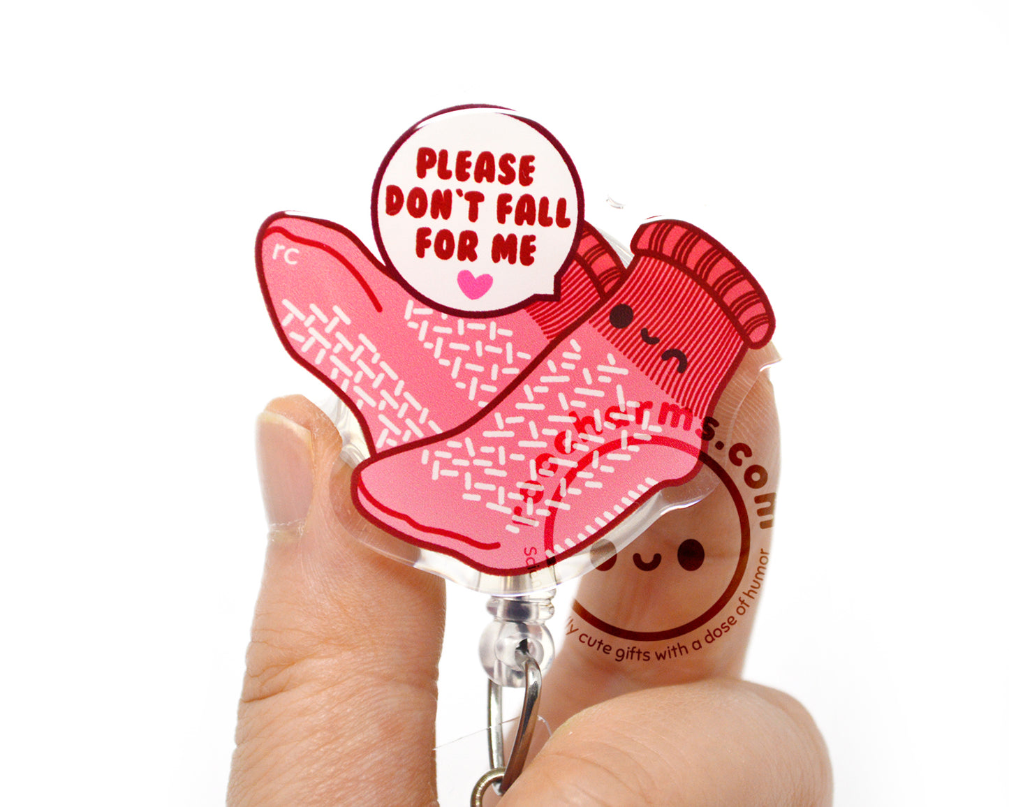 Don't Fall For Me Acrylic Badge Reel