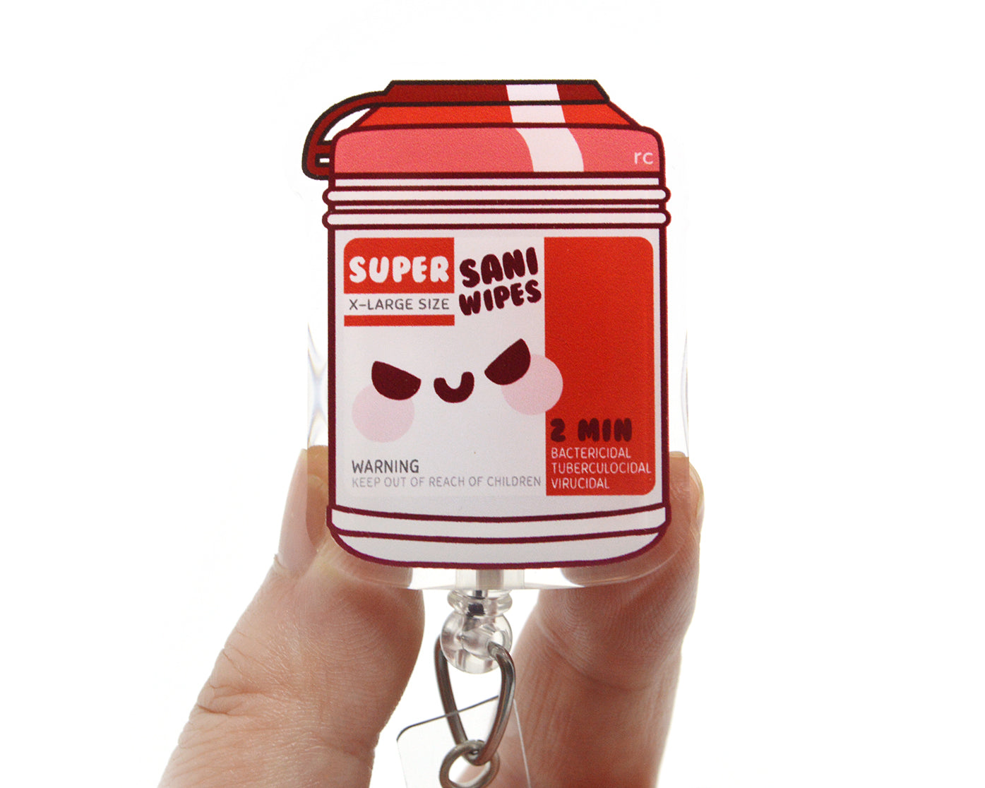 Red Wipe Acrylic Badge Reel