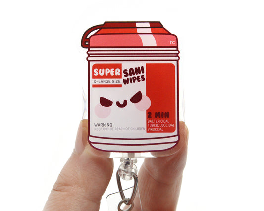Red Wipe Acrylic Badge Reel
