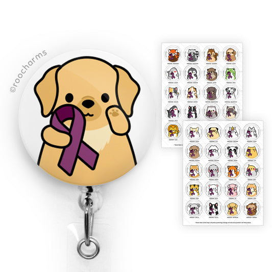 Plum Ribbon Badge Reel