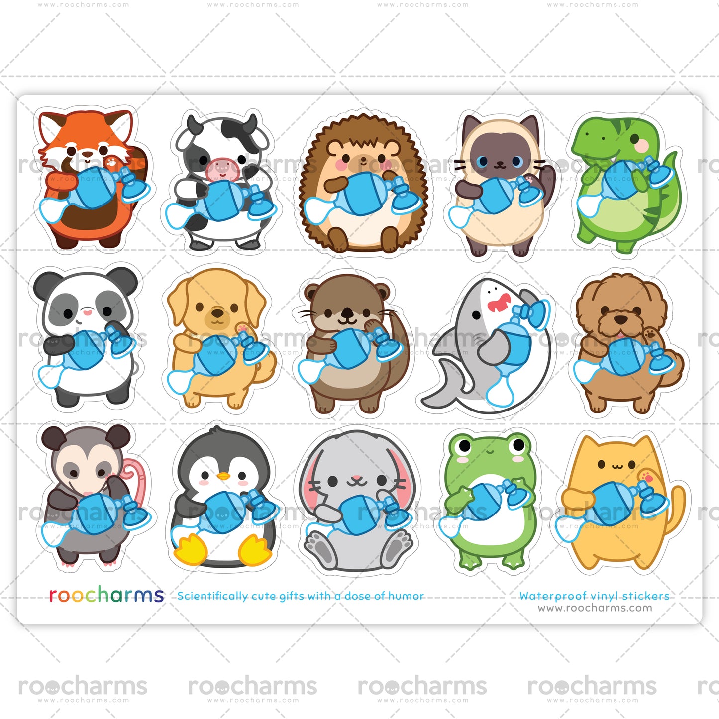 Respiratory Therapy Animals Sticker Sheet